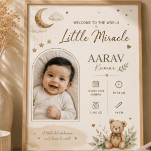 PERSONALISED NEW BABY BORN PHOTO FRAME